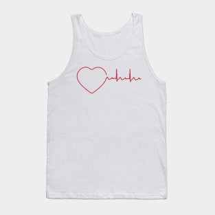 Red Heart Line Tank Top